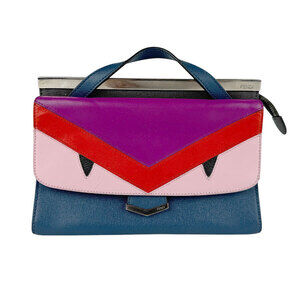Fendi Monster Shoulder Bag Handbag Dark Blue Multicolored